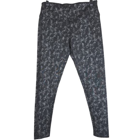 Soft Surroundings Gray Silver Leaf Design Athletic Women's Leggings S - Picture 1 of 5
